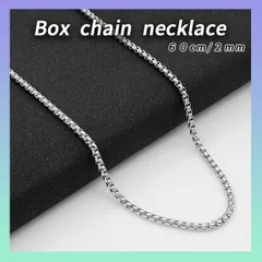 ボックスチェーンネックレス　シルバー 2mm /60cm コムドットゆうた 韓国