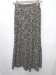 ◇ Θ fifth フィフス 総柄 ロング プリーツ スカート ブラック ベージュ レディース P  【1409250044823】