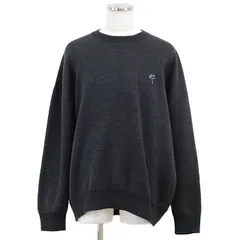 SALE【美品】ACNE STUDIOS アクネストゥディオズ セーター ニット クルーネック シグネチャー ロゴ エンブロイダリー 刺繍 オーバーサイズ プルオーバー ウール混 トップス メンズ サイズ XL チャコール B60177のサムネイル