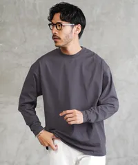 新品 未使用 JIGGYS SHOP(ジギーズショップ)【接触冷感＆UV】プレーティング長袖ルーズＴシャツ 217982 スミクロ