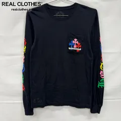 定価以下　Chrom hearts ロンT 黒✖︎青　L CHROME HEARTS クロム・ハーツ NECK LOGO POCKET L/S TEE BLACK