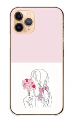 Xperia 1 SO-03L SOV40 802SO ケース カバー エクスペリア1 スマホケース ハードケース 花 ブーケ フラワー りぼん リボン 花柄 女の子 韓国 可愛い かわいい イラスト くすみカラー カラー01