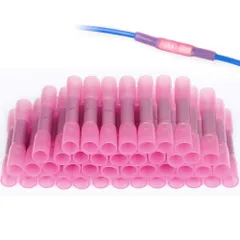 赤 AIRIC 【100個入り】圧着端子 セット 圧着配線コネクター 絶縁圧着スリーブ 圧着スリーブ 熱収縮チューブ 防水 絶縁圧着端子 防水形圧着スリーブ 圧着接続端子 丈夫に接続 (赤)