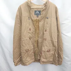 ◇ ⊇ outdoor jacket アウトドアジャケット フード付き 長袖 ロングダウンジャケット サイズ2XL ブラウン系 メンズ E  【1504210002384】