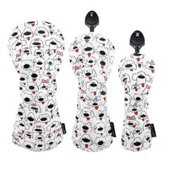 ゴルフヘッドカバー ドライバー DR 用 ウッド FW 用 ユーティリティ UT用カバー　3点セット　ペロワン 犬