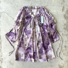Purple Sheer Ruched Top / フェアリーグランジ 紫 シアー ギャザートップス #a880