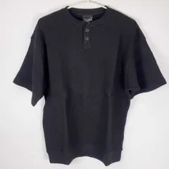 【未使用】BEAMS T ビームスT ワッフル ヘンリーネック Tシャツ 半袖 S BLACK ブラック 75-04-0078-147 メンズ