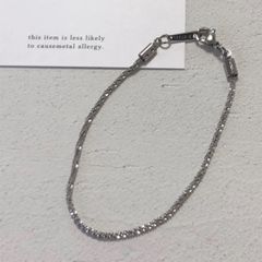 4℃ ヨンドシー □ ダブルチェーン ブレスレット 925 スターリング 