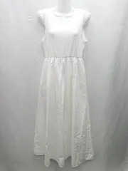 ◇ ⊂ w closet ダブルクローゼット 切替デザイン ノースリーブ ロング丈 ワンピース サイズF ホワイト レディース E  【1412260004985】