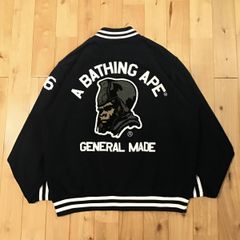 General スウェット スタジャン Lサイズ black a bathing ape BAPE sweat varsity jacket エイプ ベイプ アベイシングエイプ NIGO