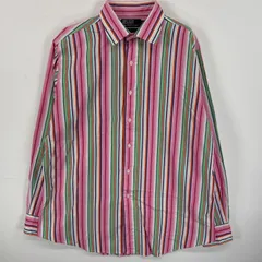 古着 ポロバイラルフローレン Polo by Ralph Lauren 長袖シャツ ストライプ L  ピンク系 マルチカラー メンズ