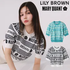 【SALE20%OFF】【即納】 リリー ブラウン LILY BROWN トップス 25夏 【LILY BROWN×MARY QUANT】ジャガードニットトップス 半袖 クロップド丈 マリクワ コラボ lwnt254041