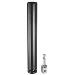uxcell インパクトソケット ディープ6角 差込角1/2インチドライブ 21mmメトリックソケット 200mm長さ 1/4インチ六角軸アダプター付き 電動手動兼用 CR-Vスチール アダプターアクセサリーツールセットキット ヘックスボルトナット用