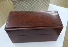 刷毛目模様　２段弁当箱（１段仕切り有）メラミン　油性合成うるし塗装