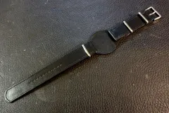 ◆台座付 NATOデザインベルト◆フランス デュプイ社 ボックスカーフ BLACK Custom Order(ラグ幅/台座幅/バックル) 受注生産(納期10日前後) 腕時計ベルト