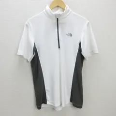 D■ノースフェイス/THE NORTH FACE ULTRAWICK ZIP UP 半袖シャツ/NT30855【L程度】白/MENS■88【中古】■