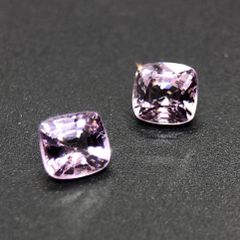 ミャンマー産　天然非加熱　ライトパープル　スピネル　ルース　2.25ct/2pc　ペア　煌めく　美品　1点物　国内鑑別書付き