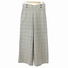 グリーンレーベルリラクシング ユナイテッドアローズ green label relaxing 美品 チェック ワイド パンツ スラックス ウール混 40 グレー 0418 IBO70