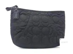 ■極美品■COACH コーチ シグネチャー ナイロン マルチポーチ マルチケース 化粧ポーチ 小物入れ レディース メンズ ブラック系 DK6042