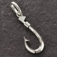 ペンダントトップ メンズ 18金 K18WG ダイヤモンド メンズペンダントトップ フィッシュフック 釣り針 ネックレスヘッド ホワイトゴールド ペンダントヘッド 喜平用 トップ バチカン大 鑑別書付き【アクセサリーマート/メルカリShops店】