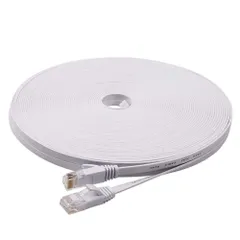 【特価セール】LANケーブル 20m 有線ケーブル ランケーブル フラットタイプ CAT6準拠 有線lanケーブル RJ45コネクタ フラットケーブル サーバー 企業様向け 業務用 屋外用 カテゴリ6(ホワイト）