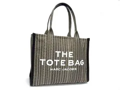 ■新品■未使用■ MARC JACOBS マークジェイコブス キャンバス×レザー トートバッグ ショルダー 肩掛け ブラック系 FG8815のサムネイル