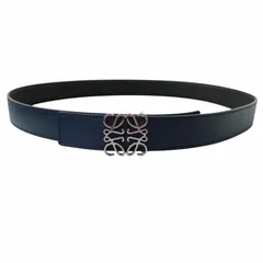 ロエベ LOEWE リバーシブル アナグラム ベルト スムースカーフ レザー オーシャン ブラック パラジウム 100/40 のサムネイル
