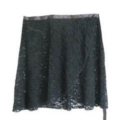 バレエ 巻きスカート ラップスカート 透ける レース 花柄 サテンリボン 大人 ジュニア ミディアム丈 長さ調整 ダンス エレガント おしゃれ 黒 白 赤 緑 青 va11