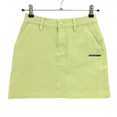 【美品】ジャックバニー スカート イエローグリーン バックロゴ ストレッチ 　 レディース 00(XS) ゴルフウェア 2024年モデル Jack Bunny