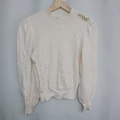 ◇ ⊂ PROPORTION BODY DRESSING 左肩チェーン装飾有 長袖 ニット Mサイズ ベージュ レディース E  【1410100008087】