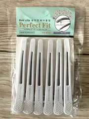 6個セット ヘアクリップ ホワイト 白 ダッカール ズレない 跡がつかない 強力 ホールド 11cm プロ用 理容 美容師 美容室 サロン 散髪 セルフカット スタイリング ブロッキング 髪留め 業務用 強化プラスチック アルミ