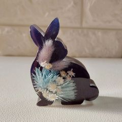 うさぎさんのオブジェ(濃い紫)