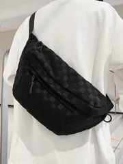 バッグ レディース ウエストバッグ 格子縞パターン ウエストポーチ