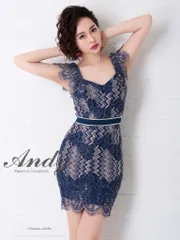 ネイビー [AN-OK2343]【Andy/アンディ】レース/ 半袖/ タイト/ ミニドレス/ ワンピース/ キャバドレス
