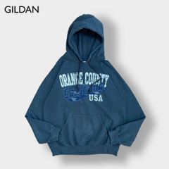 GILDAN パーカー プルオーバー フーディー プリント ロゴ M US古着