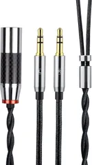 3APLUS WTR ヘッドホンケーブル 4Pin XLR バランスリケーブル ヘッドホン交換ケーブル 2.0m アップグレード用 4芯 OFC銀メッキ バランス⇔3.5mm 3極( 銀,  4pin XLR(バランス)⇔3.5mm(3)のサムネイル