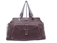 AIGNER アイグナー　ボストン　レザー　ブラウン　茶色 AIGNER アイグナー 本革 レザー ボストン バッグ ダークブラウン