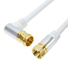 【送料無料】ホーリック アンテナケーブル S-4C-FB同軸 2m 【4K8K放送(3224MHz)/BS/CS/地デジ/CATV 対応】 ホワイト アルミヘッド L字差込式/ネジ式コネクタ AC20-381WH