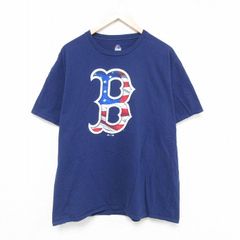 XL/古着 マジェスティック 半袖 Tシャツ メンズ MLB アトランタブレーブス コットン クルーネック 紺 ネイビー メジャーリーグ ベースボー
