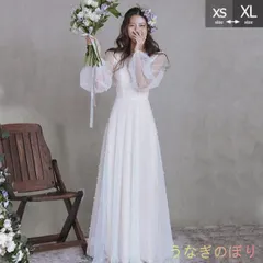 ウェディングドレス 花嫁 長袖 シンプル 白ドレス Vネック ワンピース 花嫁 結婚式 二次会 披露宴 前撮り 後撮り 撮影用