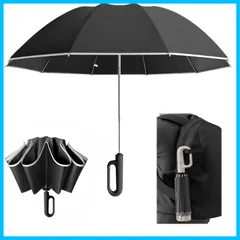 【在庫処分】軽量 レディース 大きめ メンズ ワンタッチ 紫外線遮断 おりたたみ傘 UVカットUPF50 超撥水 軽い 頑丈 折り畳み傘 大きい 晴雨兼用カラビナハンドル 大きめ 自動開閉 耐風-オフホワイト 逆さ傘