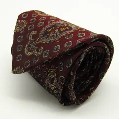 ゲラルディーニ ブランド ネクタイ 総柄 小紋柄 ドット 幾何学模様 シルク PO  メンズ ブラウン GHERARDINI 【中古】