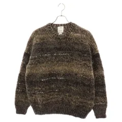 VISVIM (ヴィスヴィム) 21AW AMPLUS CREW L/S GRADIENT HAND-KNIT アンプラス クルーネック ハンド ウール ニット セーター ブラウン 0121205012003のサムネイル