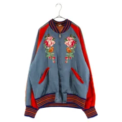 GUCCI (グッチ) Floral & Koi Carp Varsity Bomber Jacket 花と鯉 刺繍 サテンボンバージャケット 473008のサムネイル