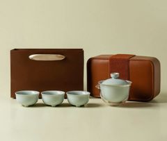 中国茶器　セット　蓋碗　公道杯　茶杯　汝窯茶器