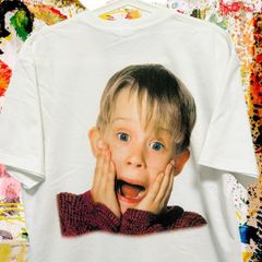ホームアロン ムービーT メンズ Tシャツ 半袖 夏 L XL ホワイト 2 新品 新品未使用 レトロ 個性的 奇抜 エモい バンドT カットソー 攻め 前衛的 ヴィンテージリプリント  古着 好き綿 男性 衣類 トップス お洒落 ハイデザイン 男性