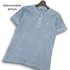 Abercrombie&Fitch アバクロンビー＆フィッチ 加工 トナカイ刺繍★ 半袖 ヘンリーネック カットソー Tシャツ Sz.XS　メンズ