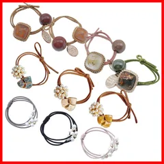 【早発】ヘゴム 10点 セット パール ビーズ 大人 シュシュ ヘクセサリー 上品 カジュル オフィス 髪留め おしゃれ春 夏 秋 st