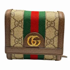 グッチ　GUCCI　オフィディア　598662　シェリーライン　GGスプリーム　2つ折り財布　レディース　美品