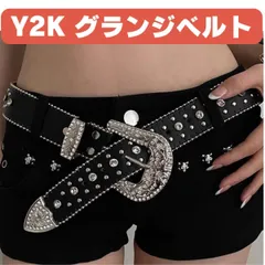Y2K グランジ スキニーパンツ メンズ レディース ベルト 個性派 レザーベルト 古着 アメカジ ヴィンテージ ウエスタンベルト